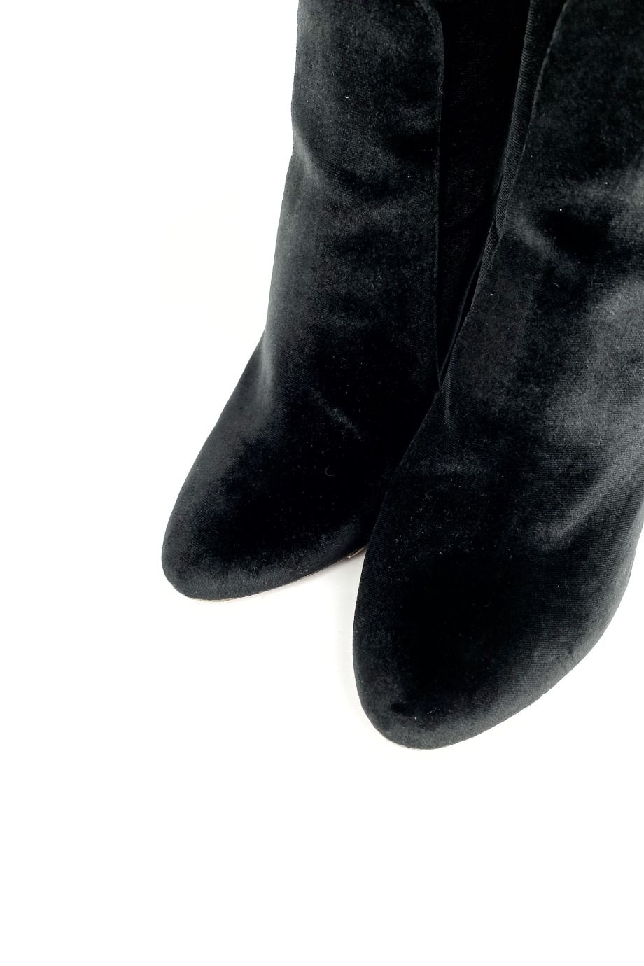 image 3 Ботфорты велюровые чёрного цвета на устойчивом каблуке