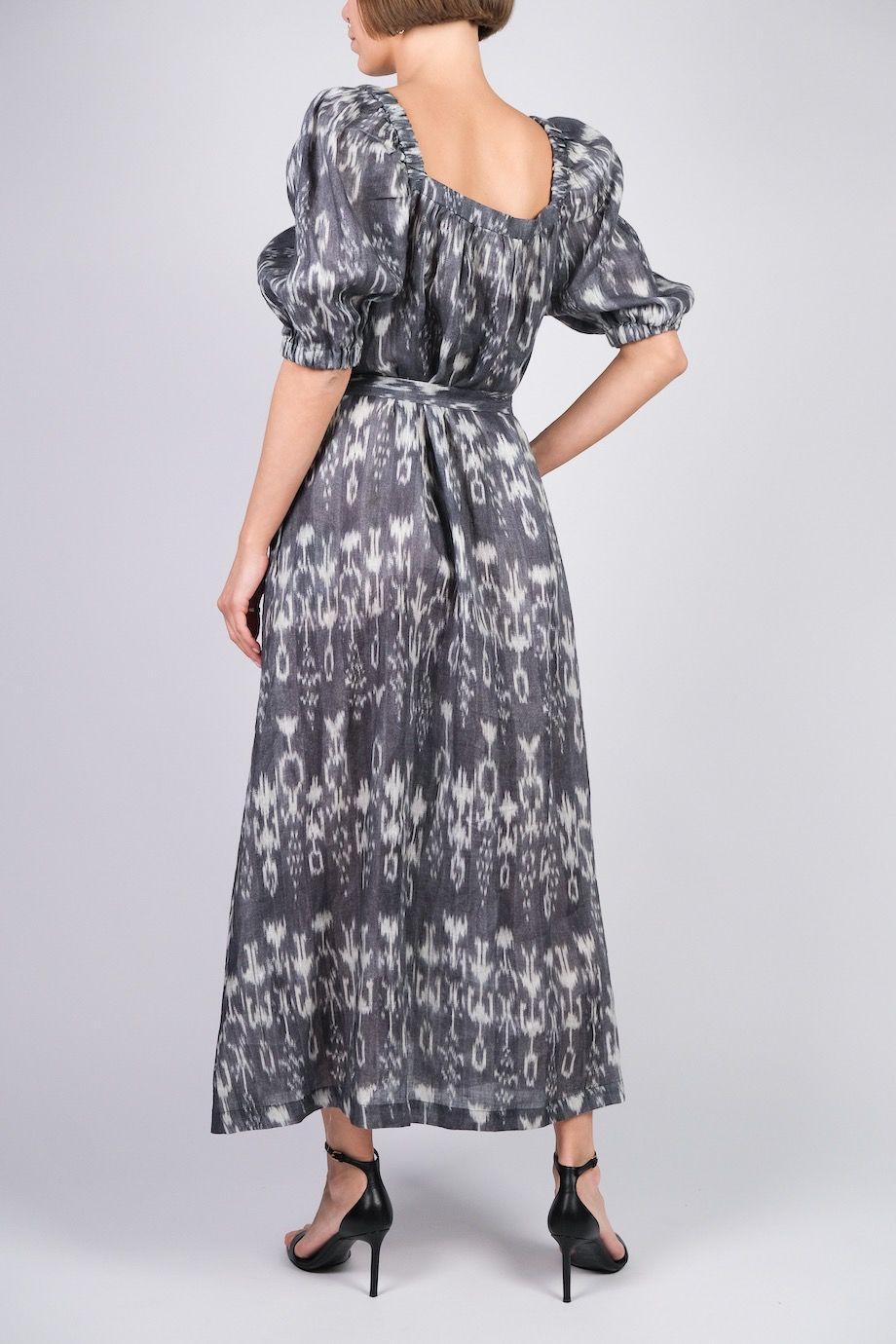 image 3 Льняное платье серого цвета с принтом