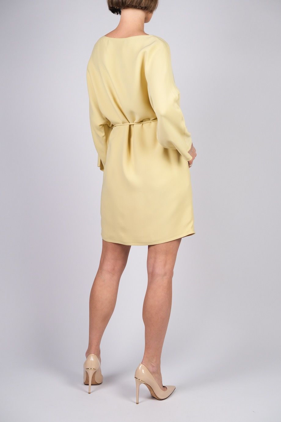 image 3 Лимонное платье с поясом