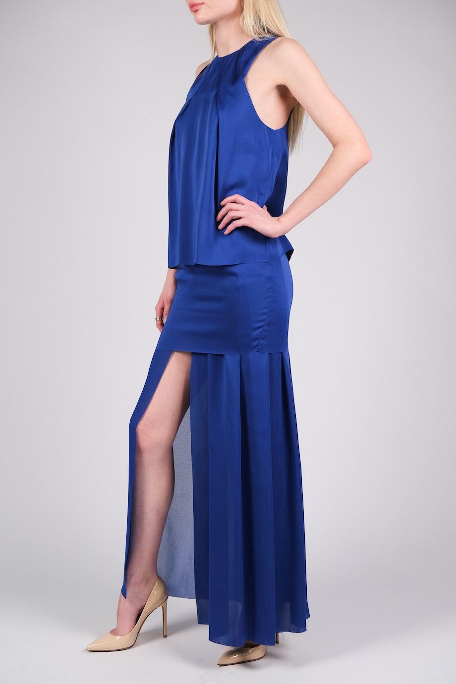 image 2 Платье синего цвета без рукавов