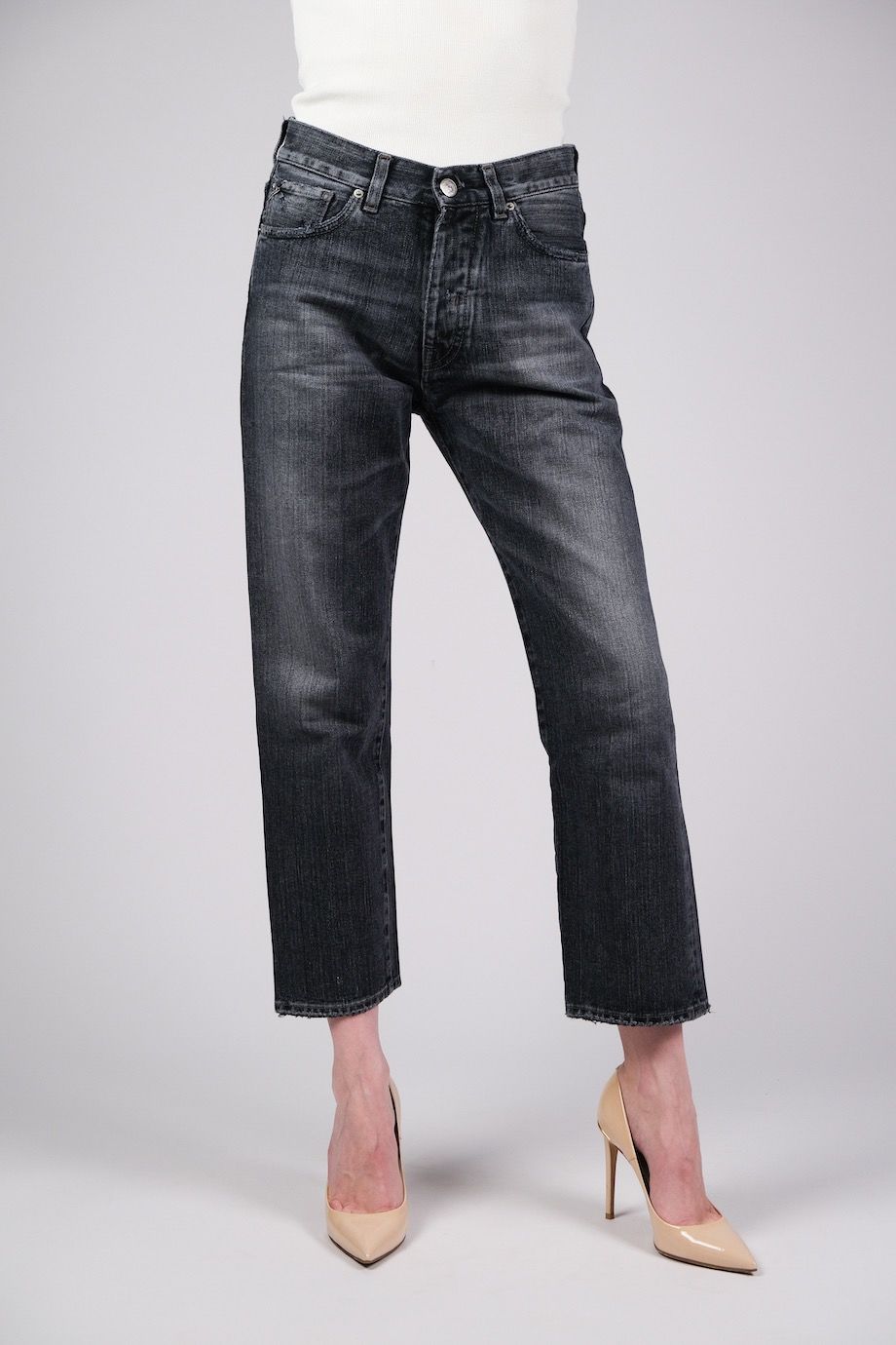image 2 Укороченные джинсы серого цвета