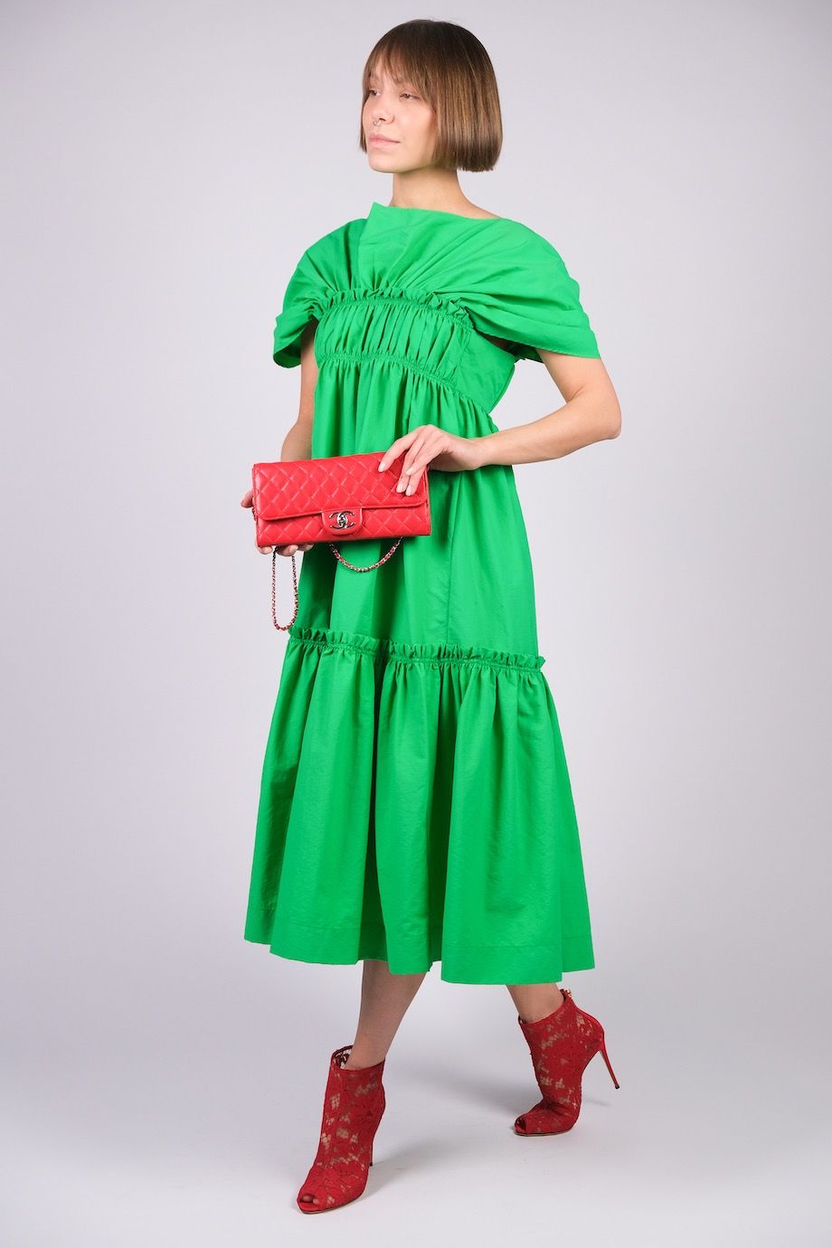 image 1 Платье миди зеленого цвета