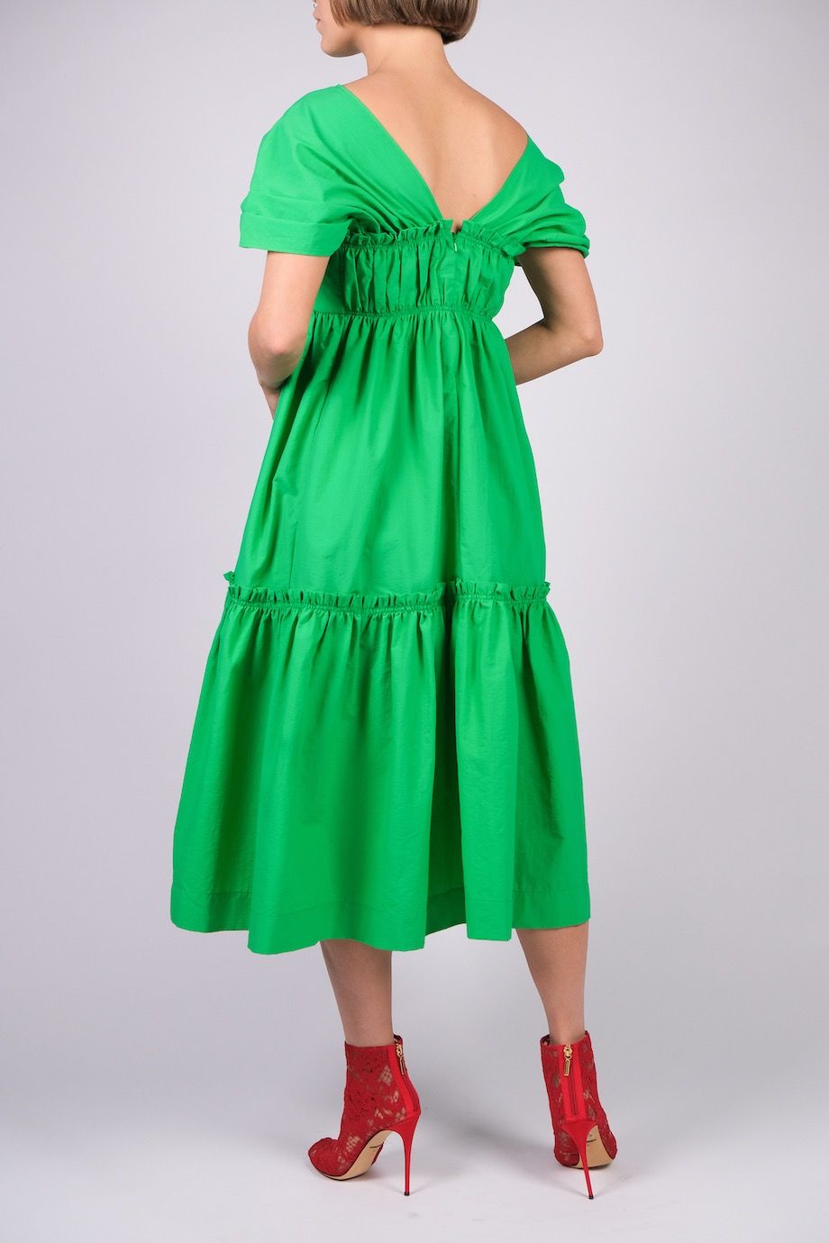 image 4 Платье миди зеленого цвета