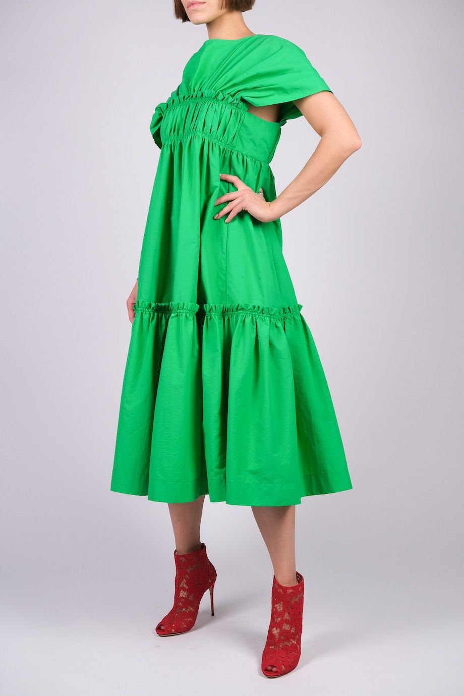 image 3 Платье миди зеленого цвета