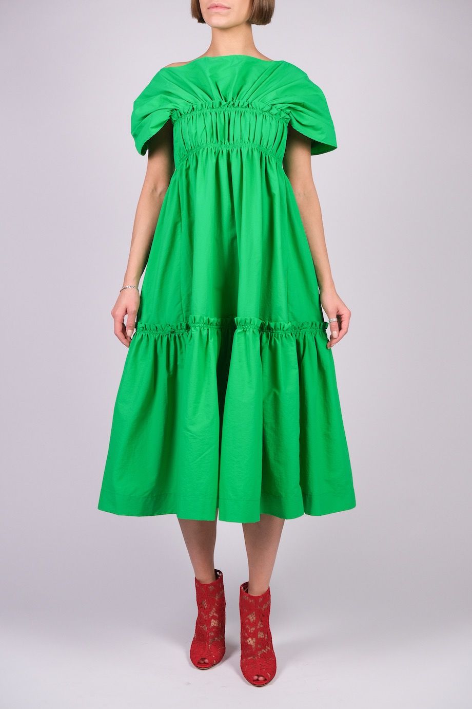 image 2 Платье миди зеленого цвета