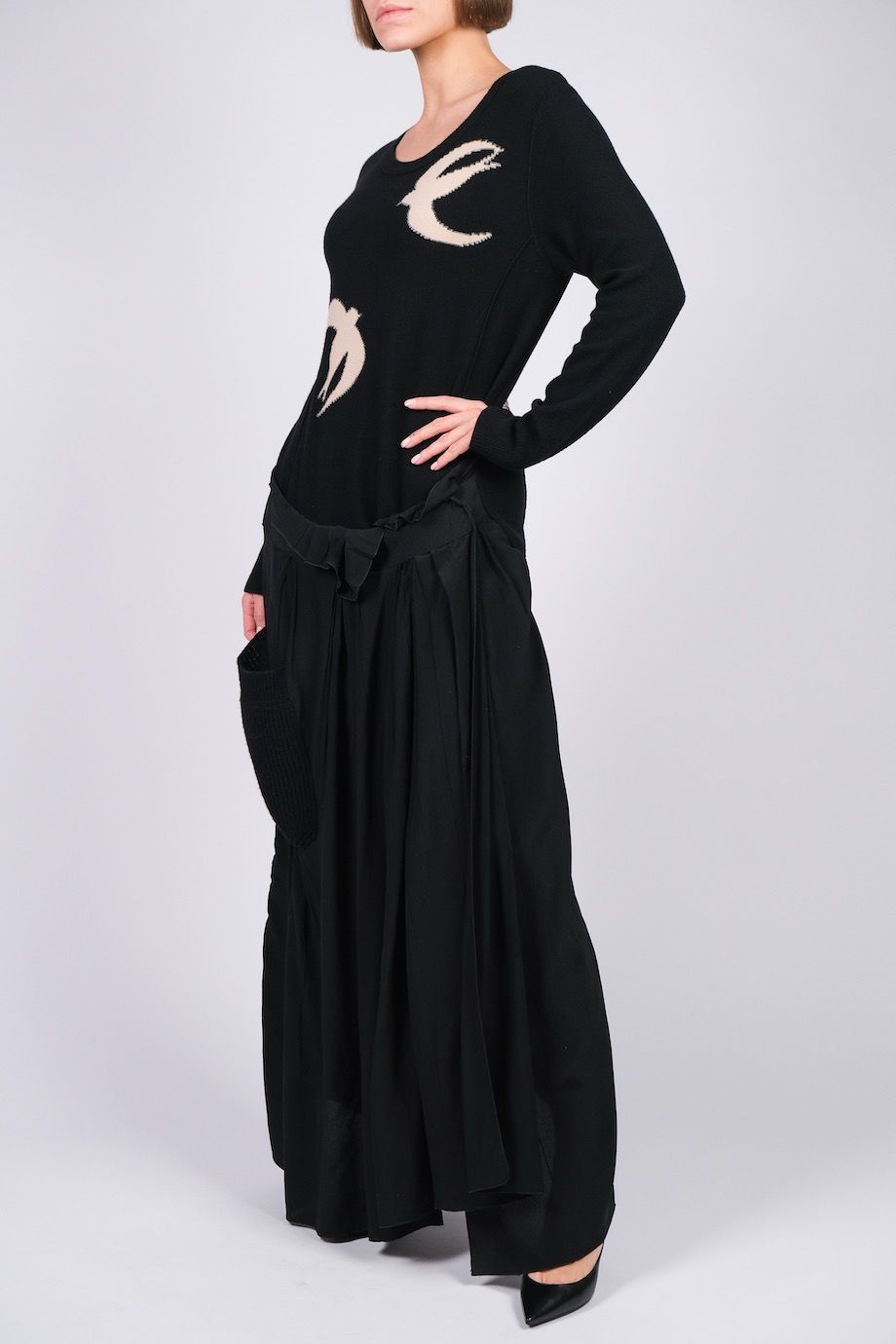image 2 Платье черного цвета с длинны рукавом