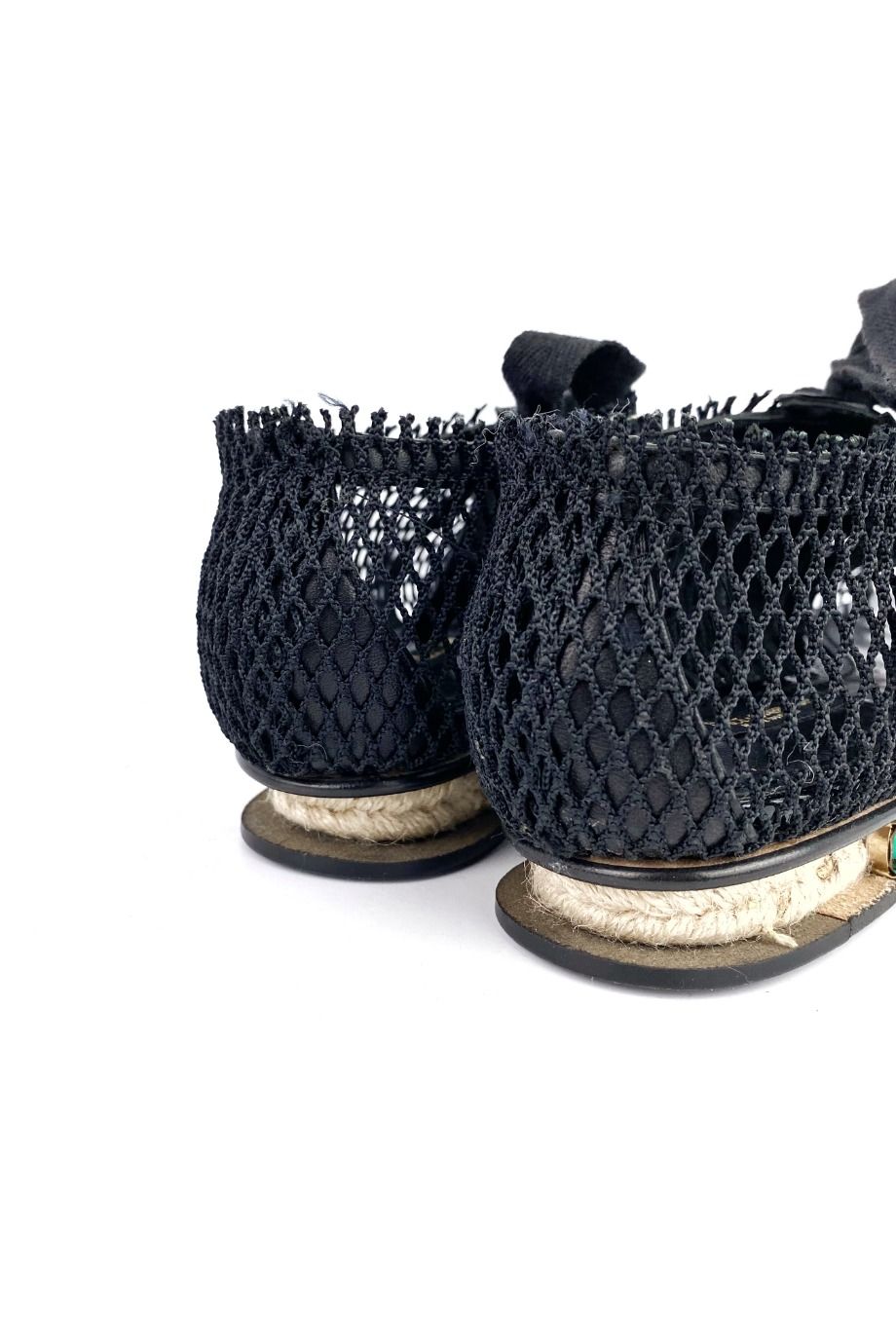image 4 Сандалии черного цвета из сетки на шнуровке