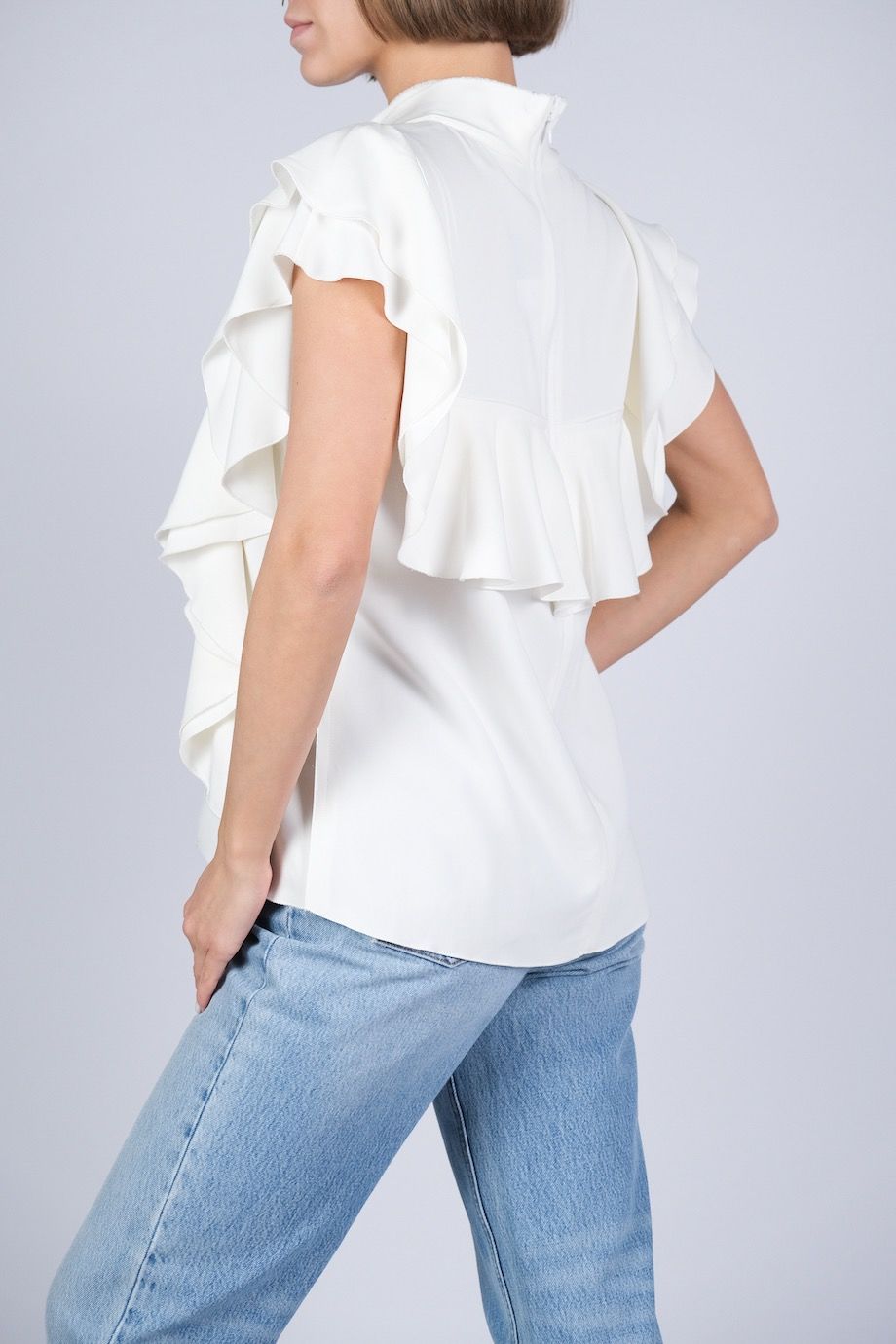 image 3 Блуза молочного цвета с воланами