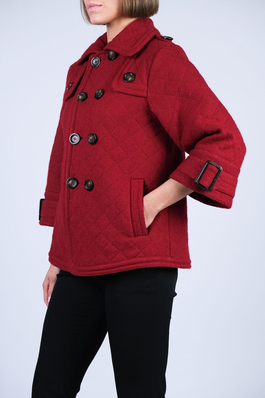 image 2 Укороченное пальто красного цвета