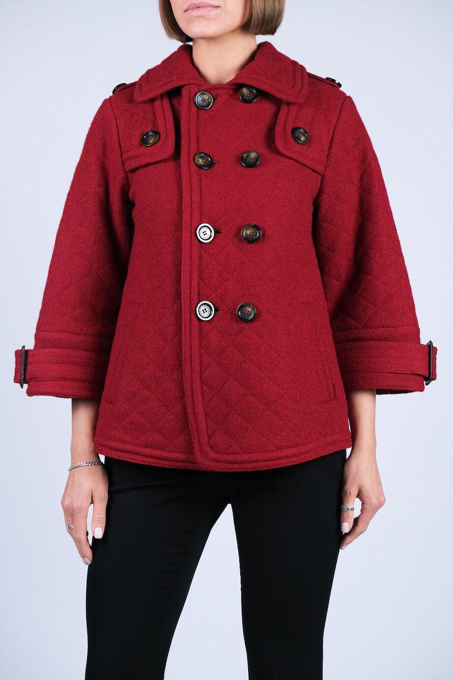image 1 Укороченное пальто красного цвета