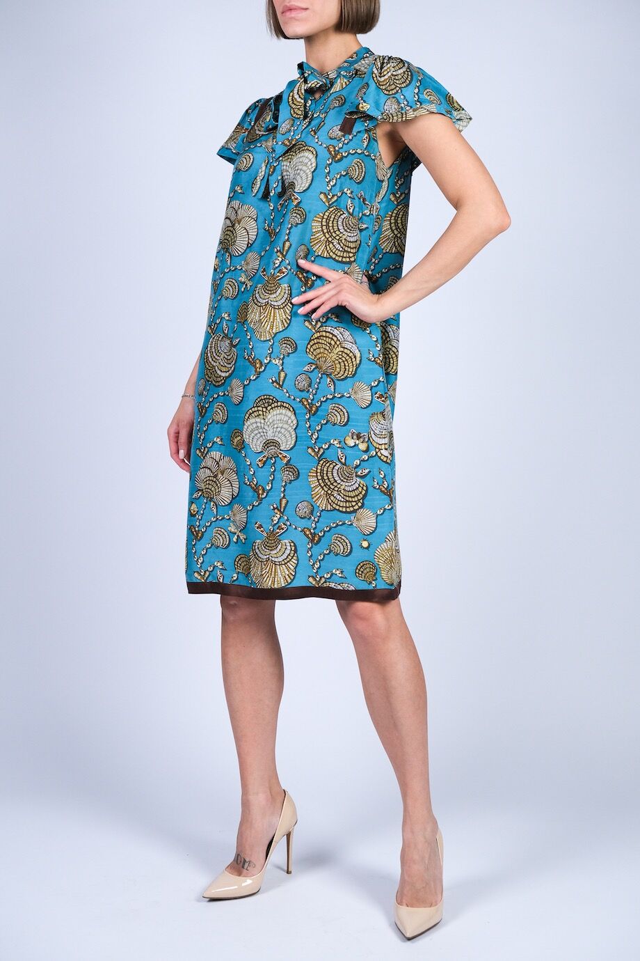 image 2 Платье бирюзового цвета с принтом