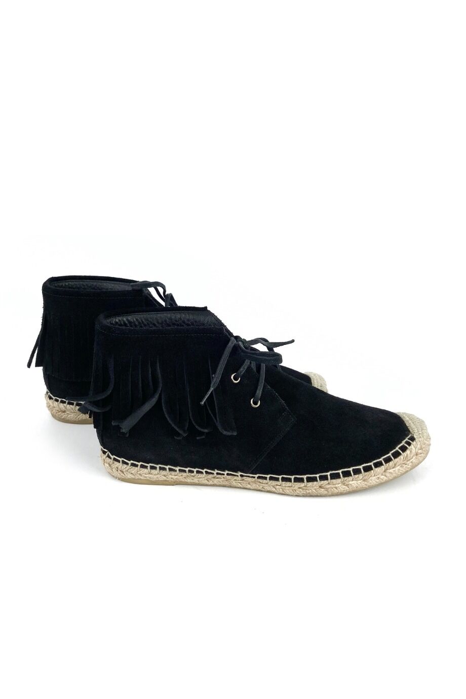 image 5 Замшевые ботинки черного цвета с бахромой