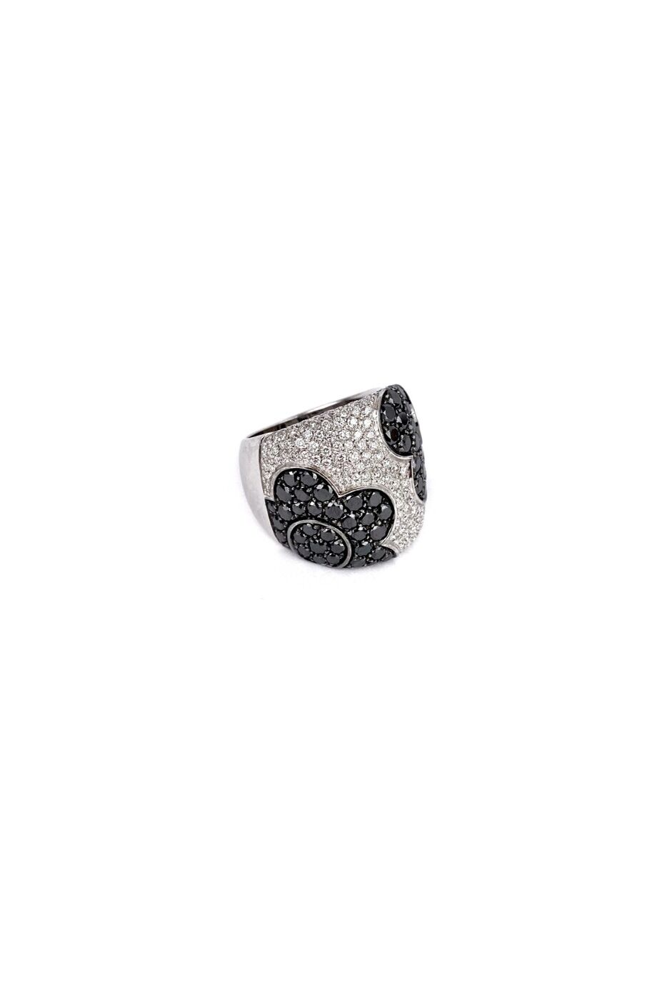 image 1 Кольцо с чёрными и белыми бриллиантами