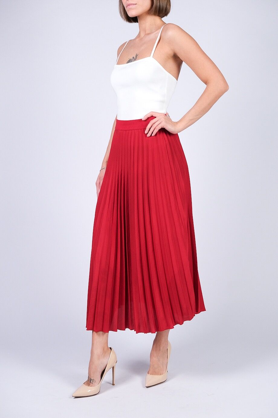 image 1 Плиссированная юбка красного цвета