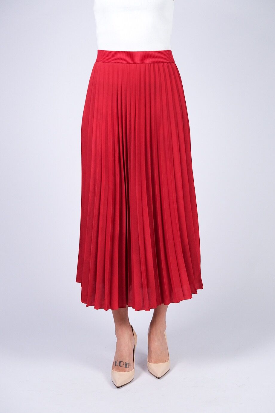 image 2 Плиссированная юбка красного цвета