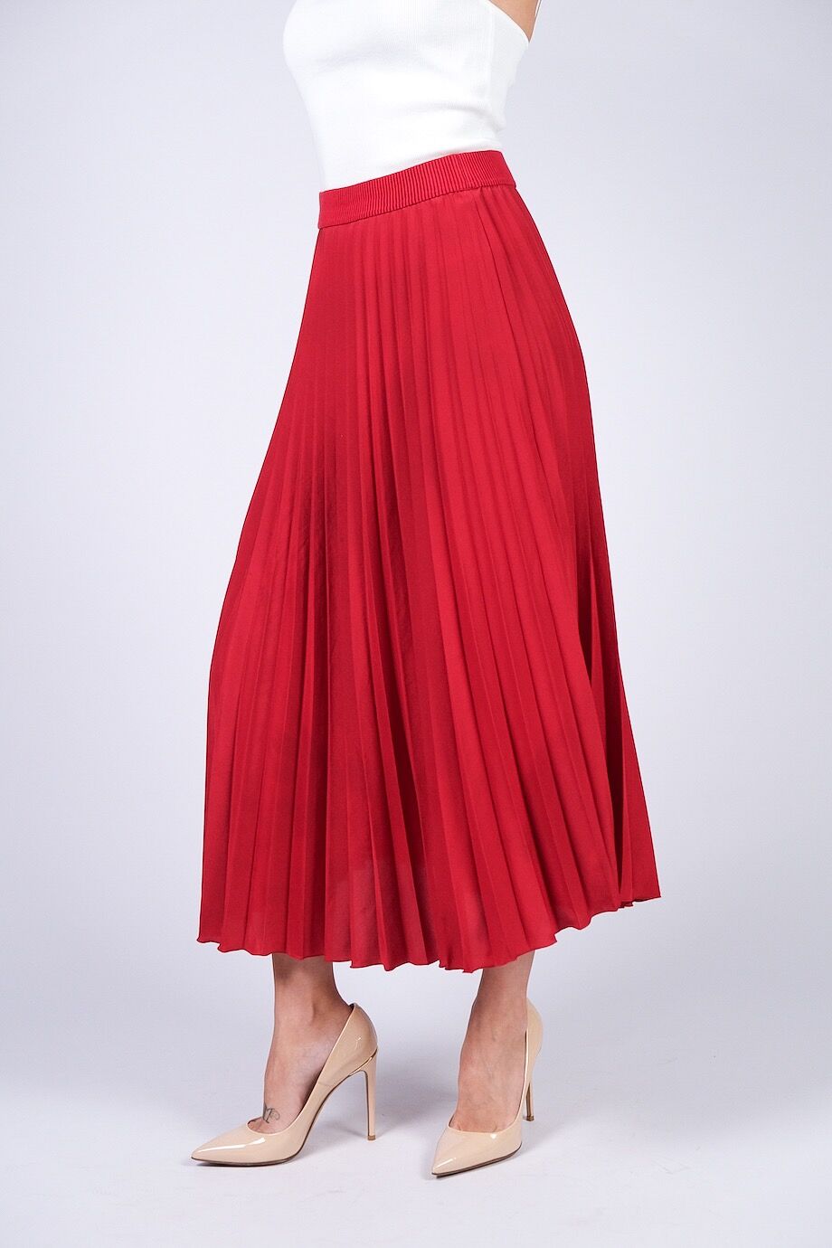 image 3 Плиссированная юбка красного цвета