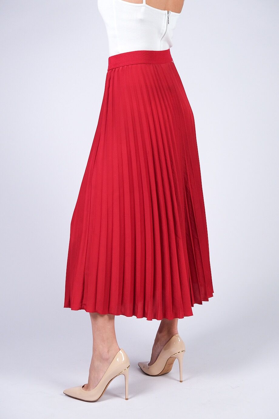 image 4 Плиссированная юбка красного цвета