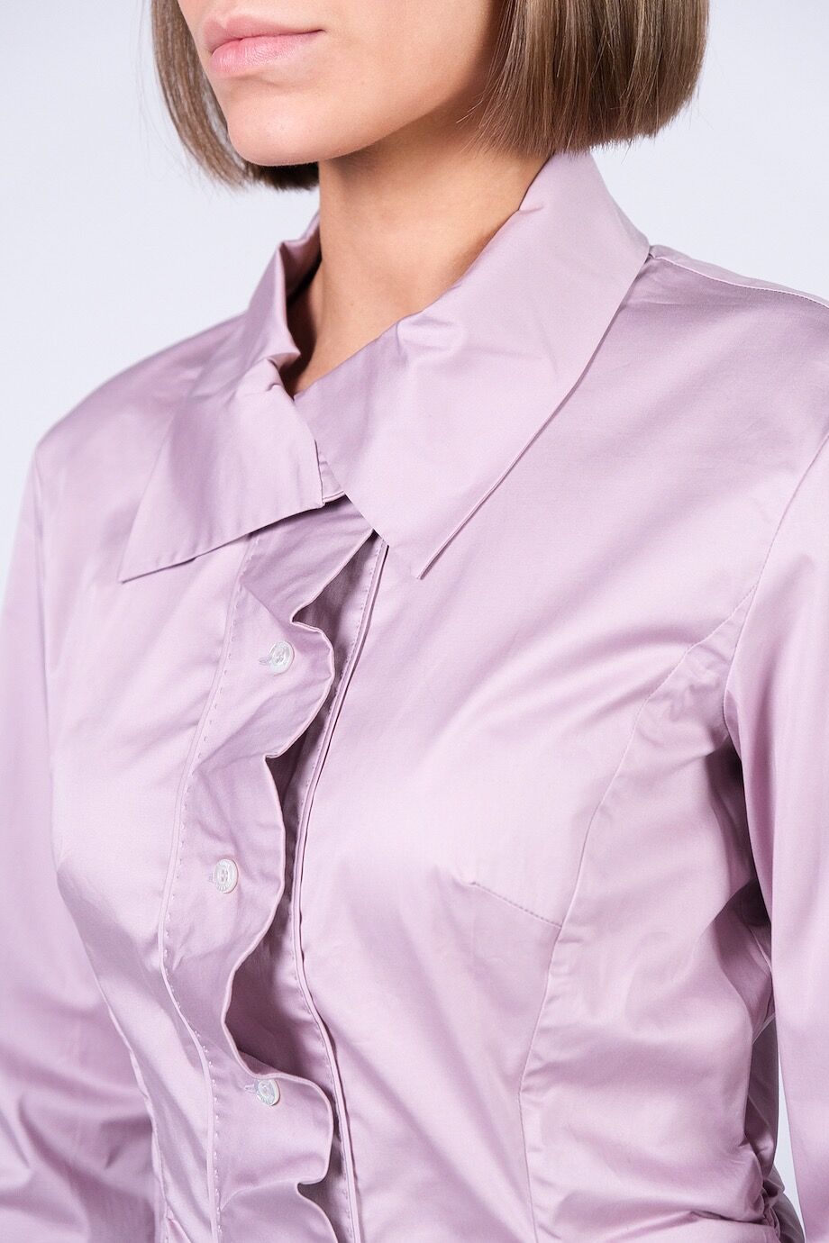 image 4 Рубашка сиреневого цвета с оборками