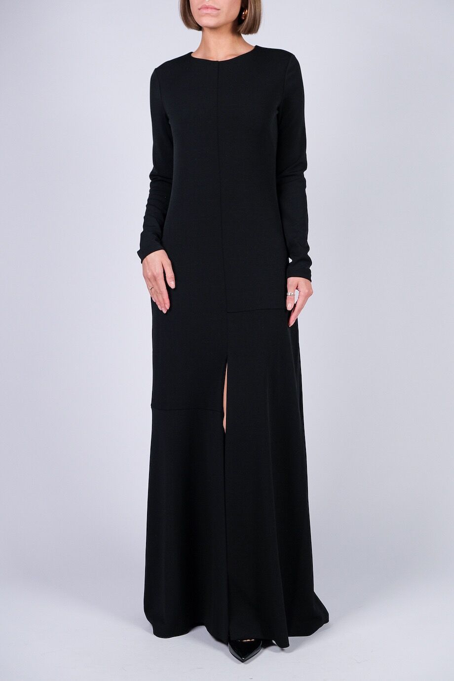 image 1 Платье макси чёрного цвета с длинным рукавом