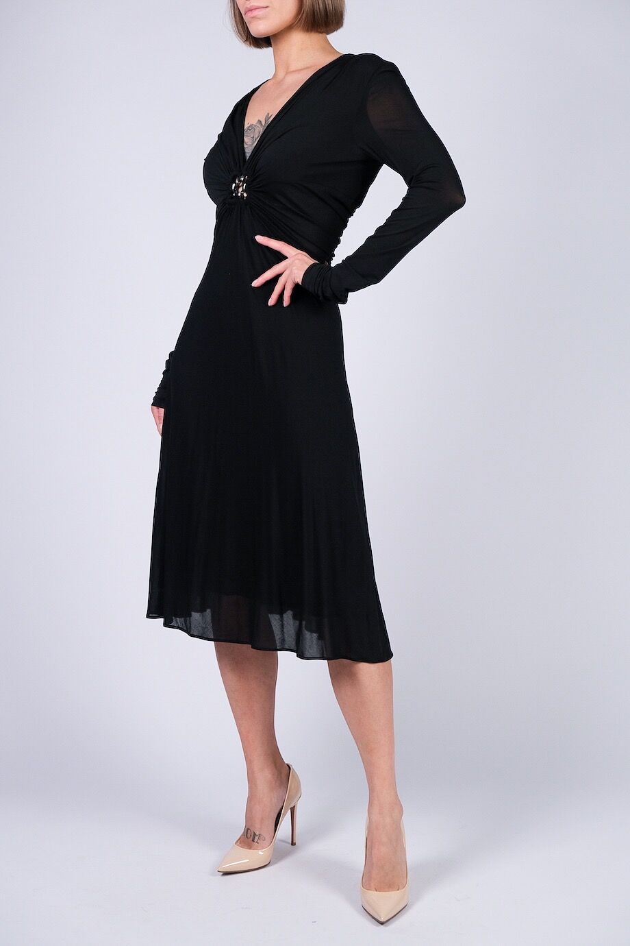 image 2 Платье черного цвета с декором