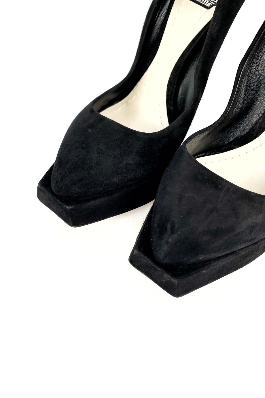 image 3 Замшевые туфли черного цвета на фигурной платформе