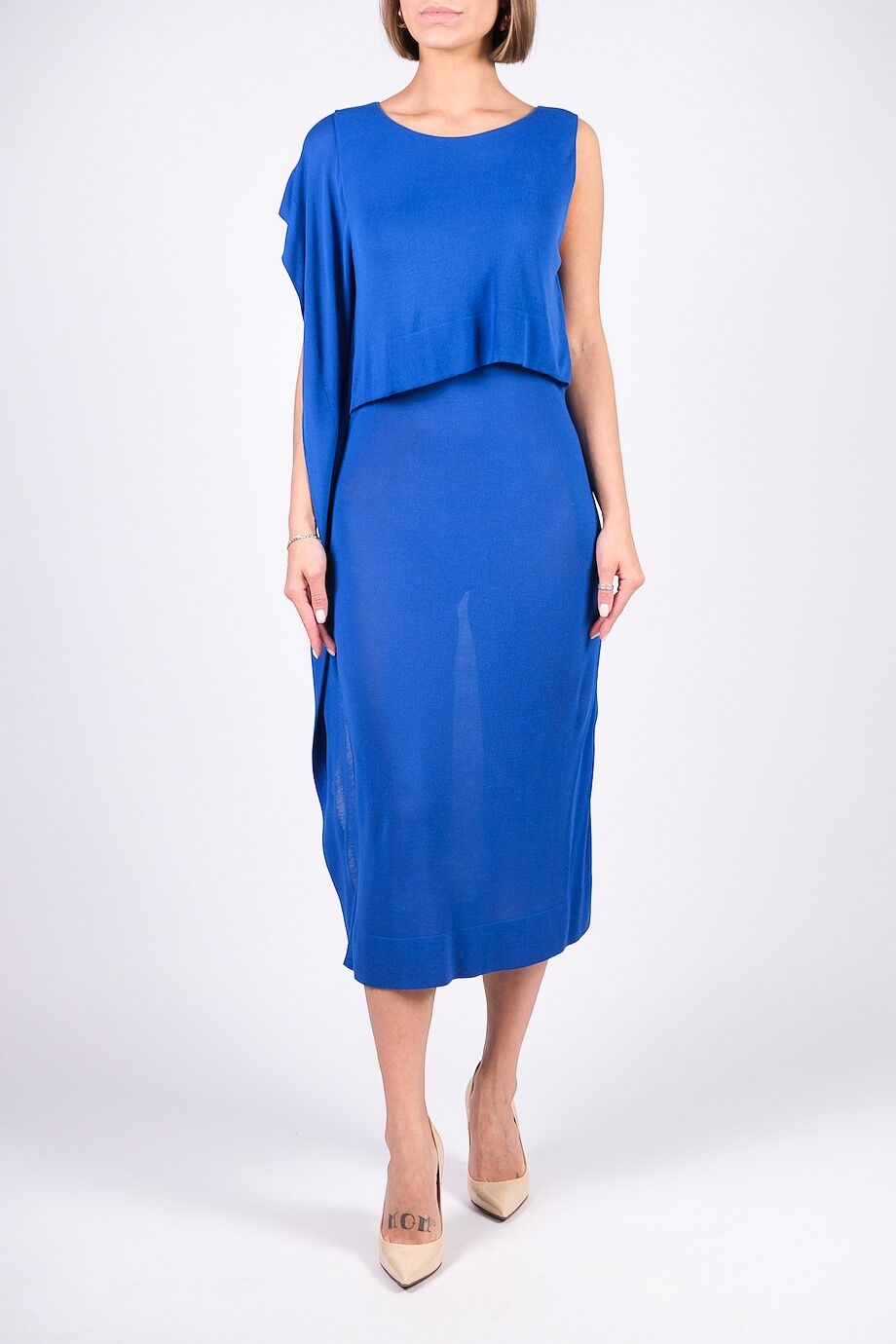 image 1 Трикотажное платье синего цвета
