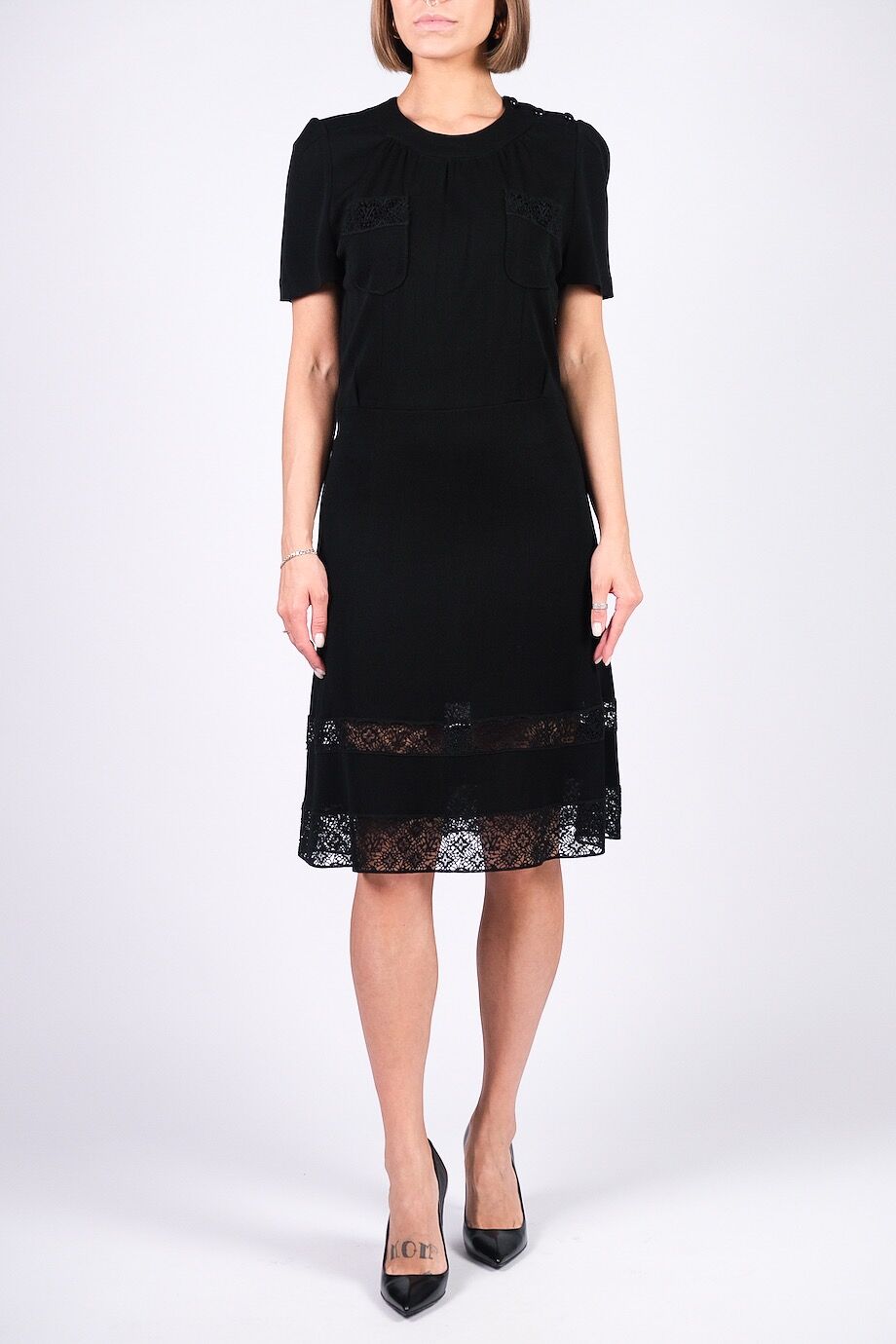 image 1 Платье черного цвета с вставками из кружева