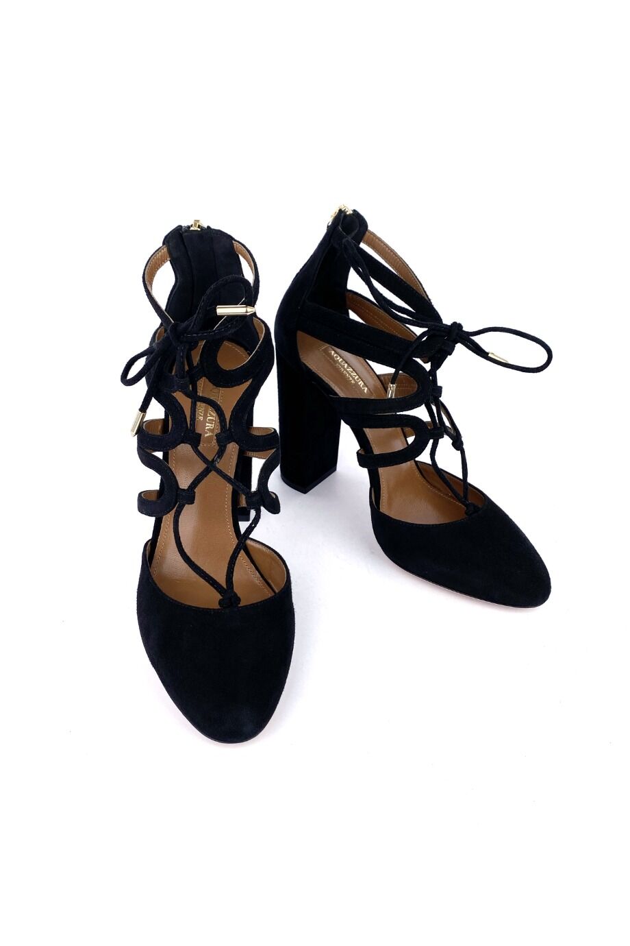 image 2 Замшевые туфли чёрного цвета на шнуровке