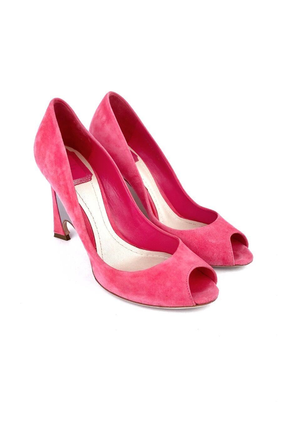 image 1 Замшевые туфли с открытым носиком розового цвета