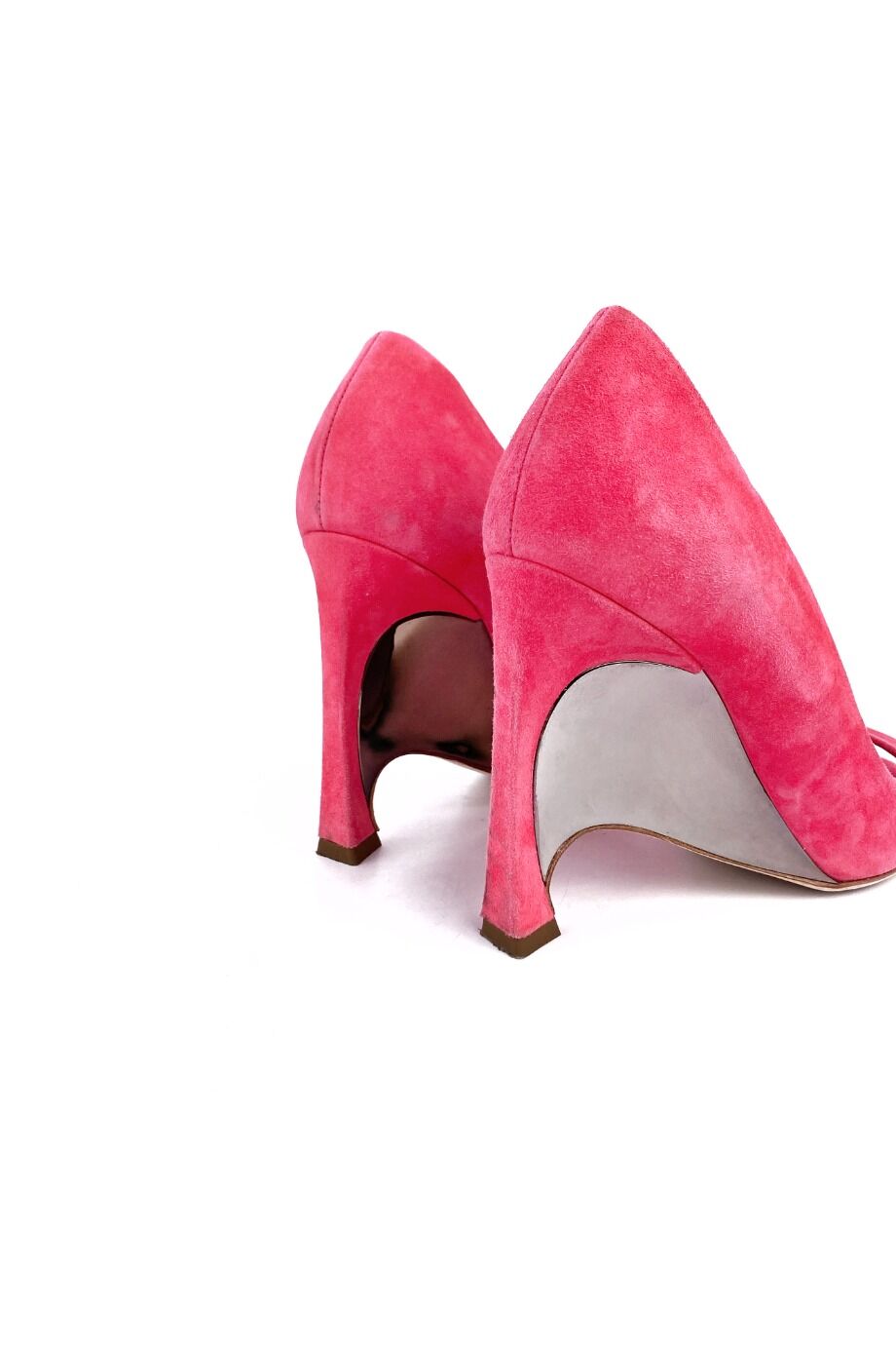 image 4 Замшевые туфли с открытым носиком розового цвета