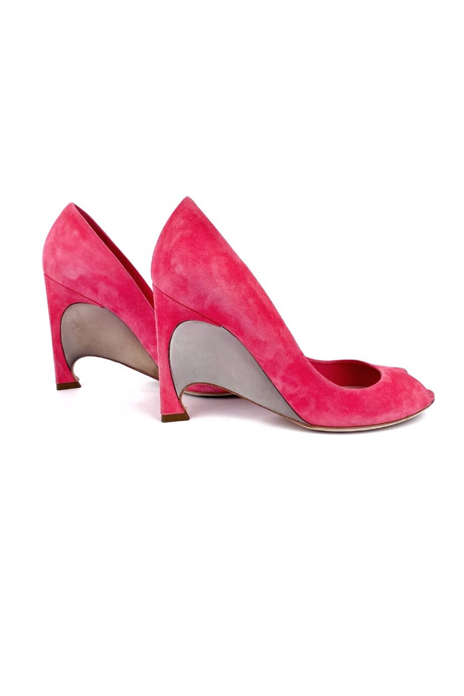 image 5 Замшевые туфли с открытым носиком розового цвета