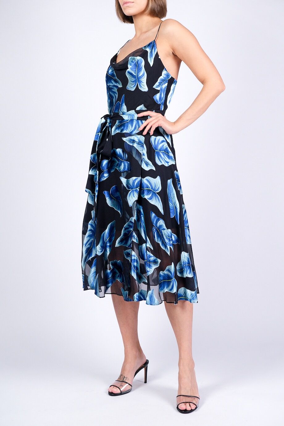 image 2 Платье на тонких бретелях с голубым принтом