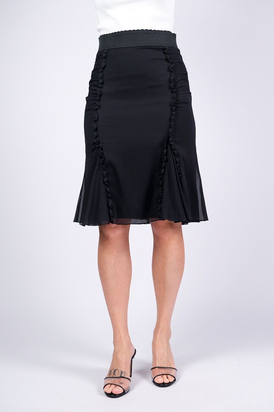 image 2 Шелковая юбка чёрного цвета со сборками