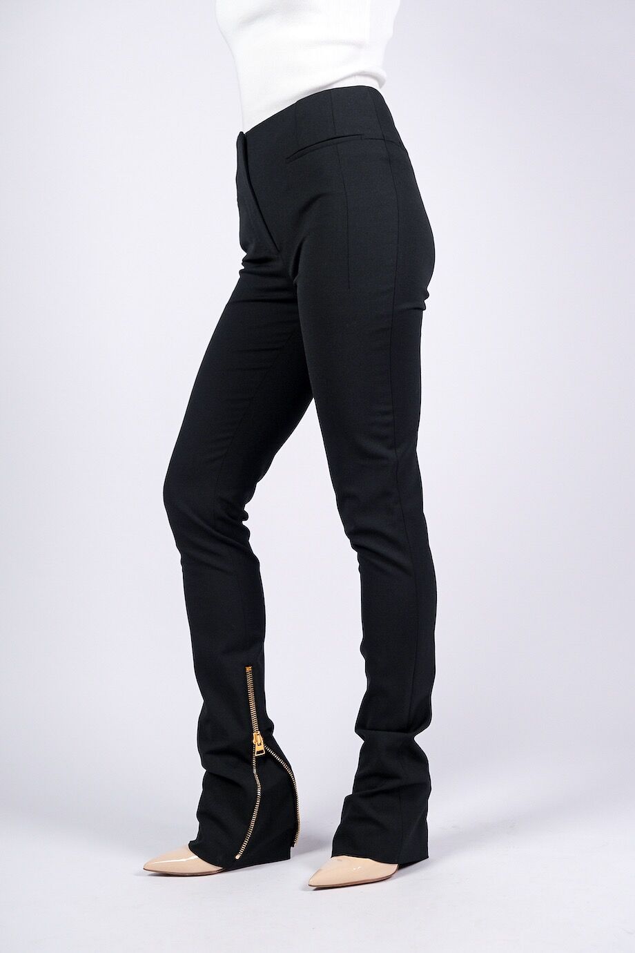 image 4 Зауженные брюки черного цвета с молниями