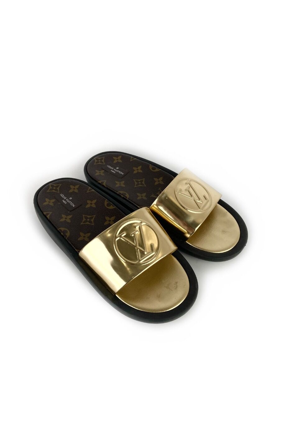 Louis Vuitton | Шлепанцы с вставкой из канвы на стельке (20192) | FASHION  LAVKA