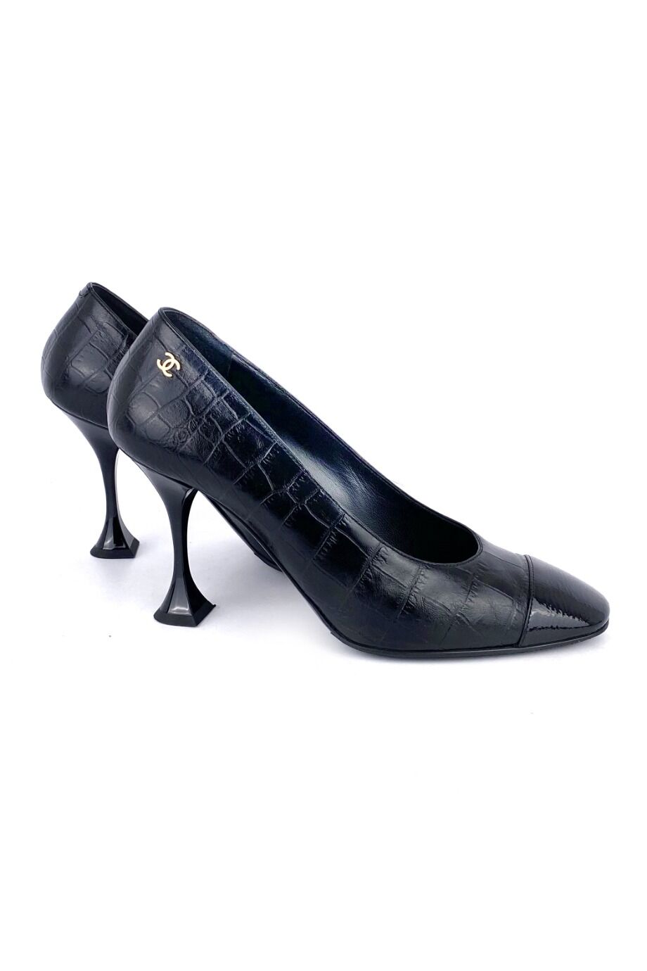 image 5 Туфли черного цвета на фигурном каблуке