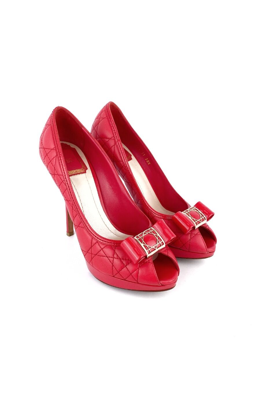 image 1 Стеганые туфли красного цвета с бантиками