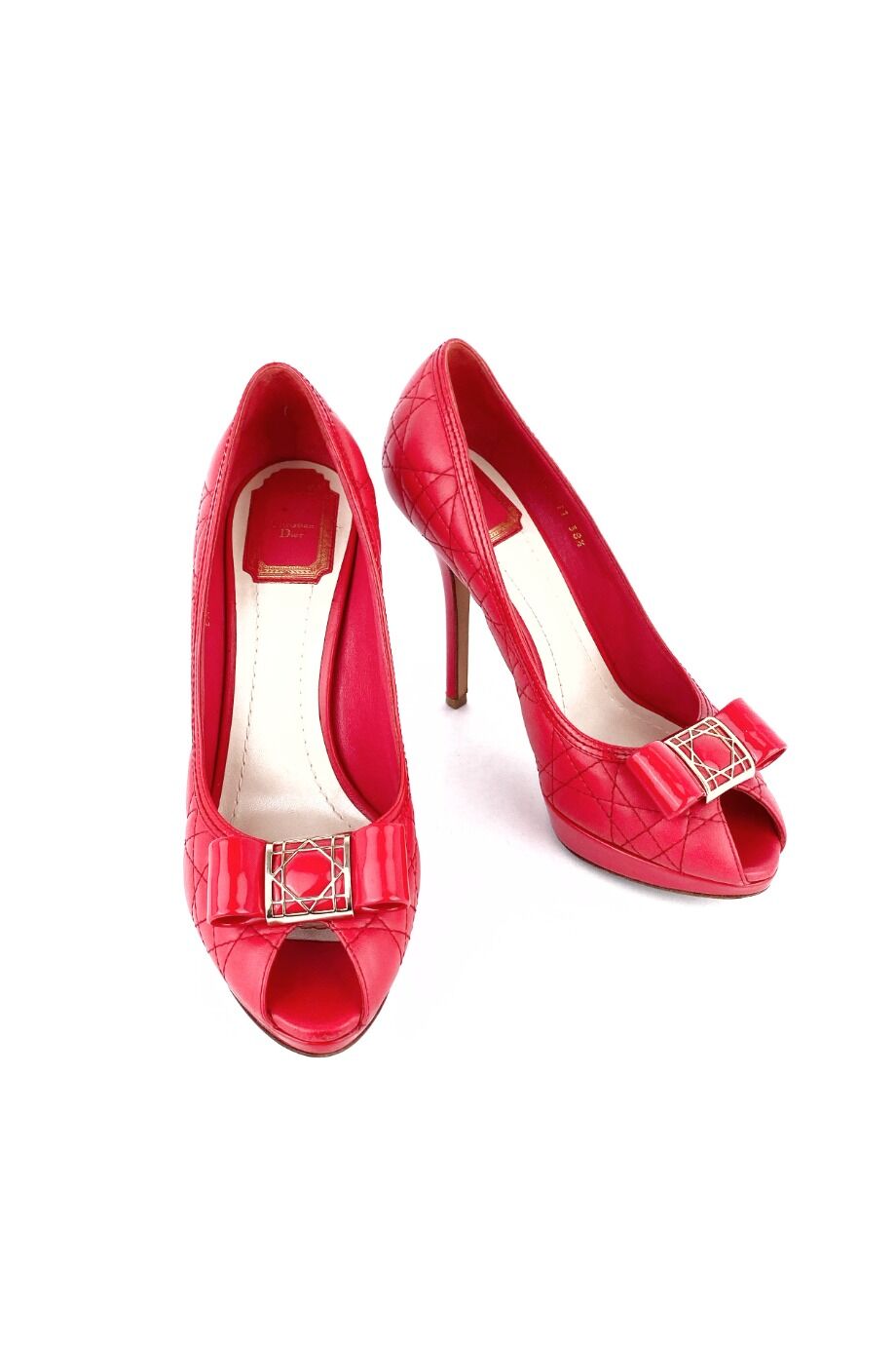 image 2 Стеганые туфли красного цвета с бантиками