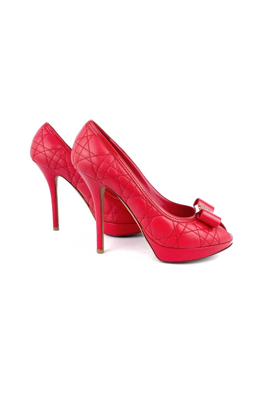 image 5 Стеганые туфли красного цвета с бантиками
