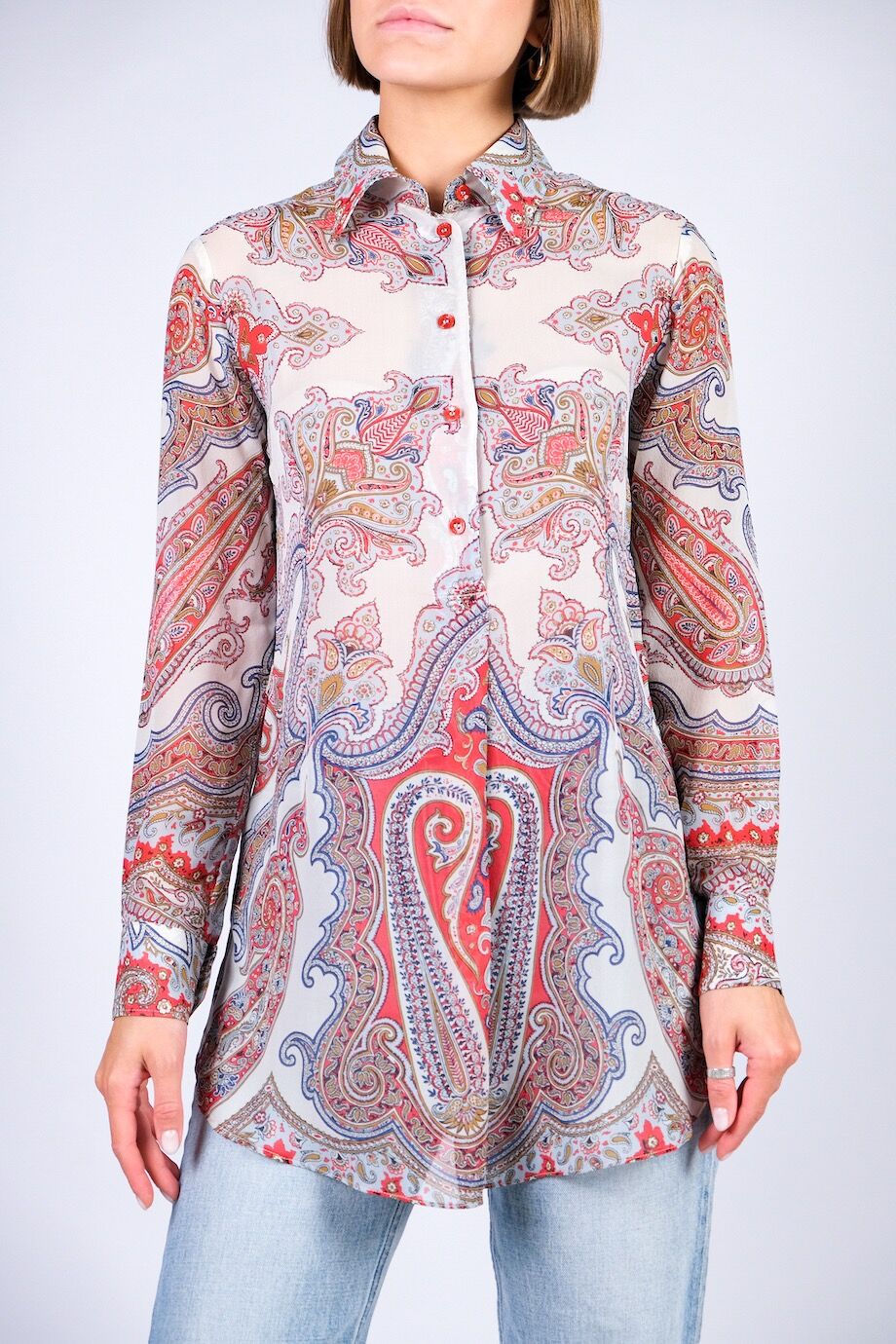 image 1 Шелковая блуза с орнаментом