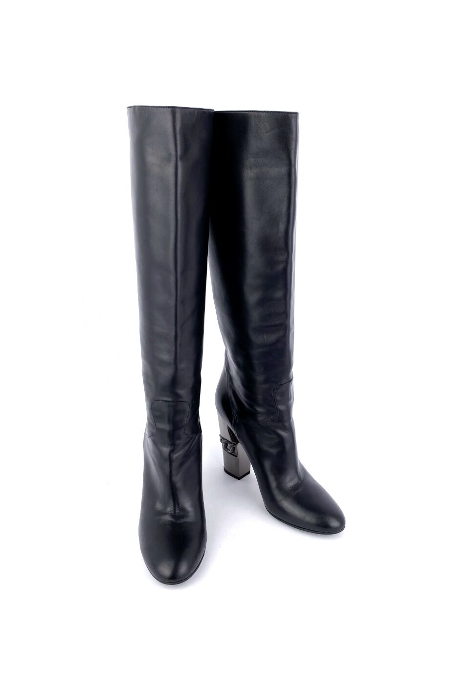 image 2 Сапоги черного цвета на металлическом каблуке
