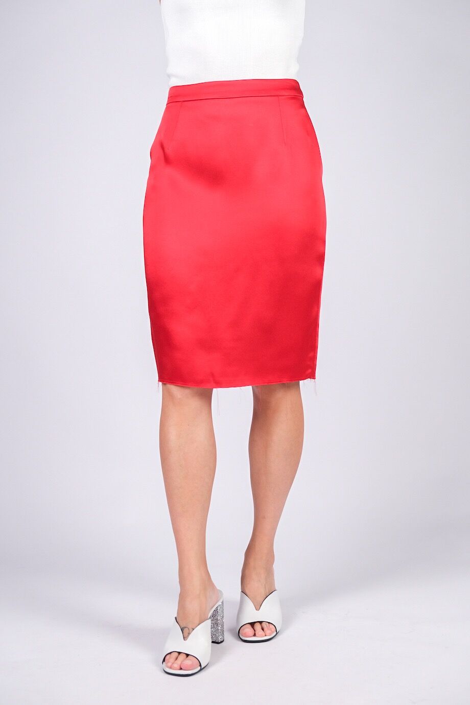 image 2 Сатиновая юбка красного цвета