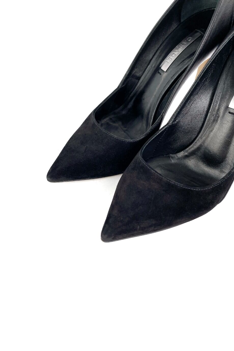 image 3 Замшевые туфли черного цвета с кожаными вставками