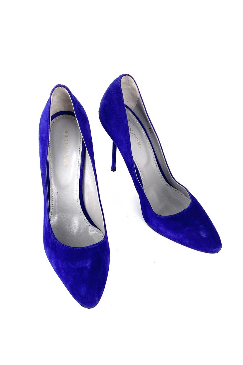 image 2 Замшевые туфли синего цвета на тонком каблуке
