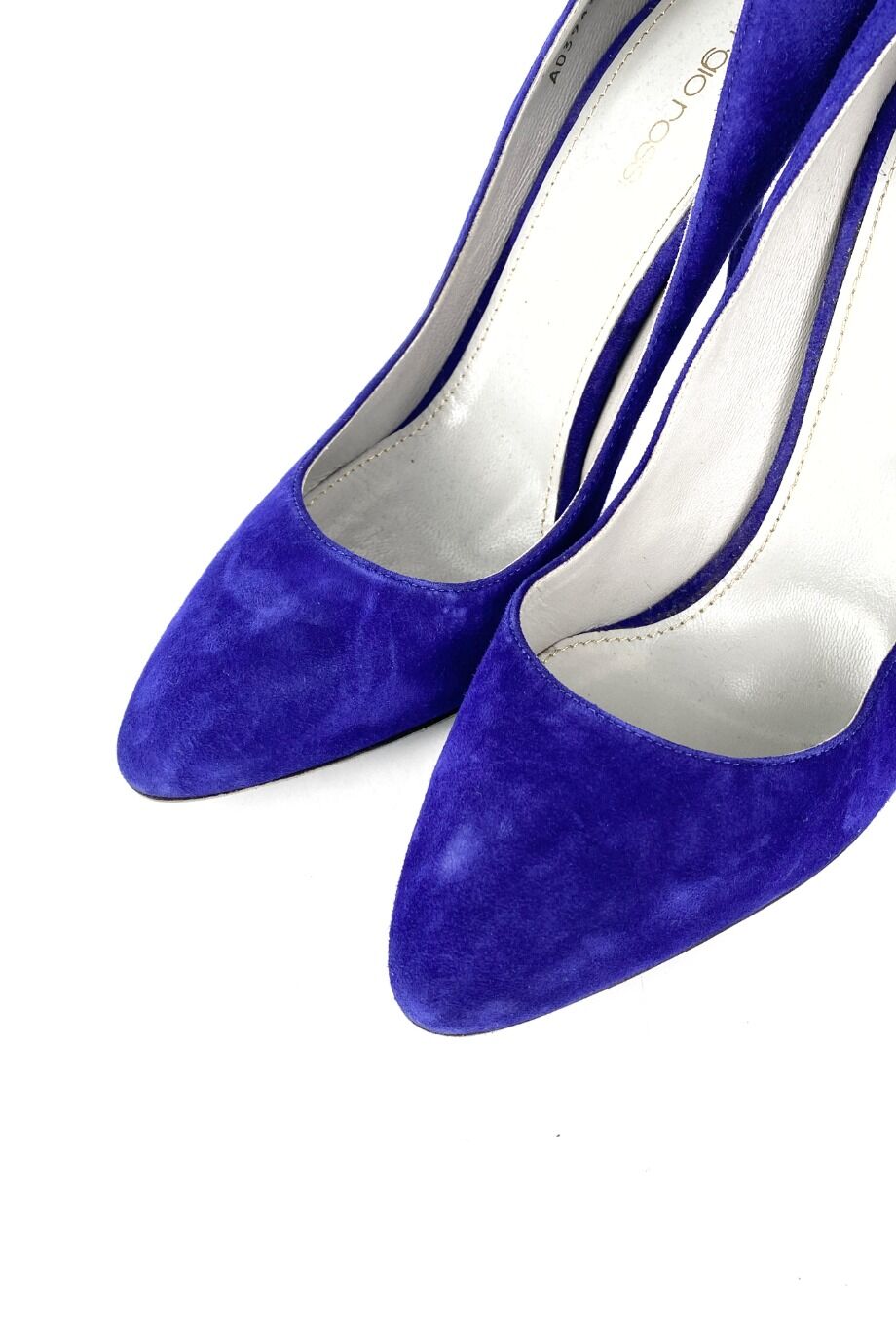 image 3 Замшевые туфли синего цвета на тонком каблуке