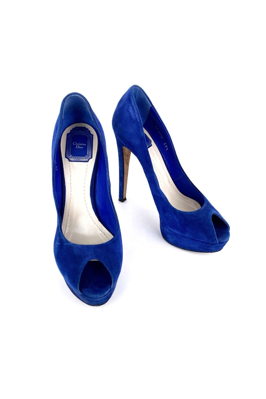 image 2 Замшевые туфли синего цвета с открытым носиком