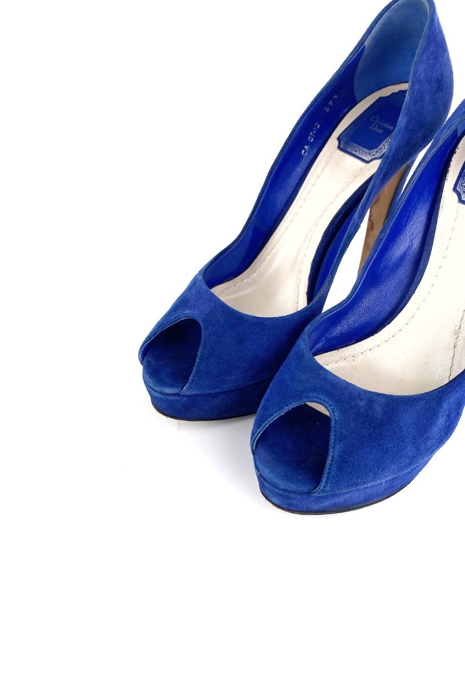 image 3 Замшевые туфли синего цвета с открытым носиком