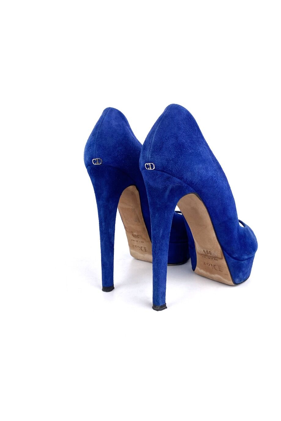 image 4 Замшевые туфли синего цвета с открытым носиком