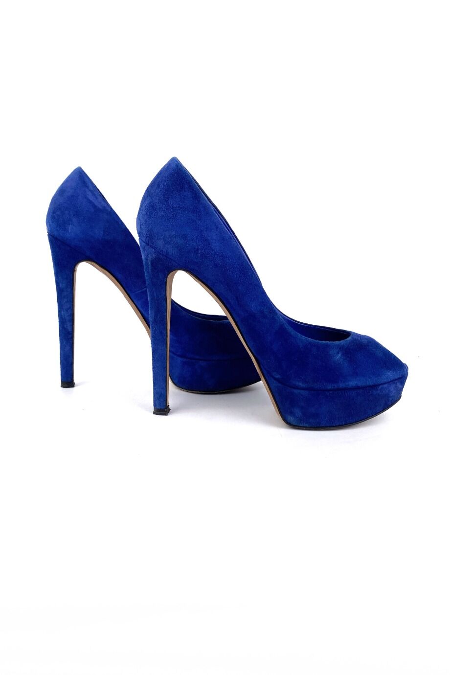 image 5 Замшевые туфли синего цвета с открытым носиком