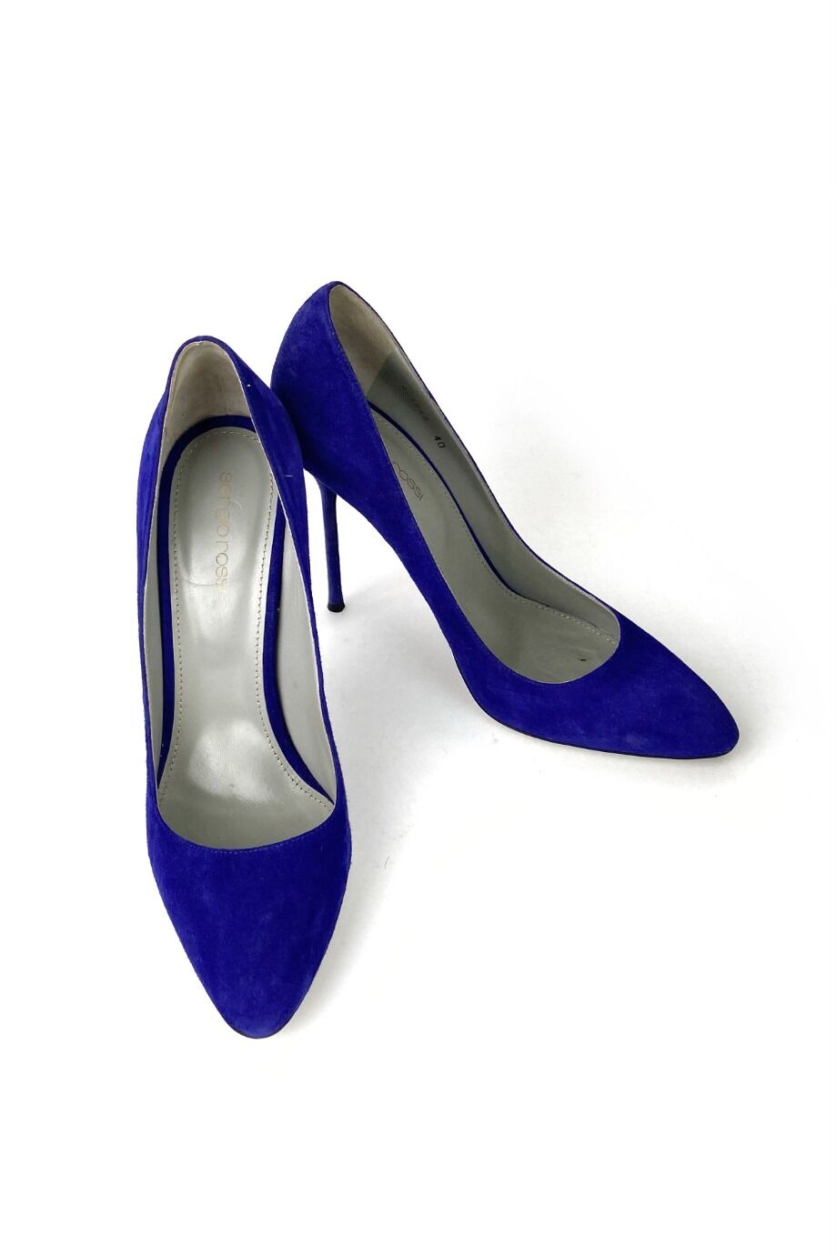 image 2 Замшевые туфли синего цвета на тонком каблуке